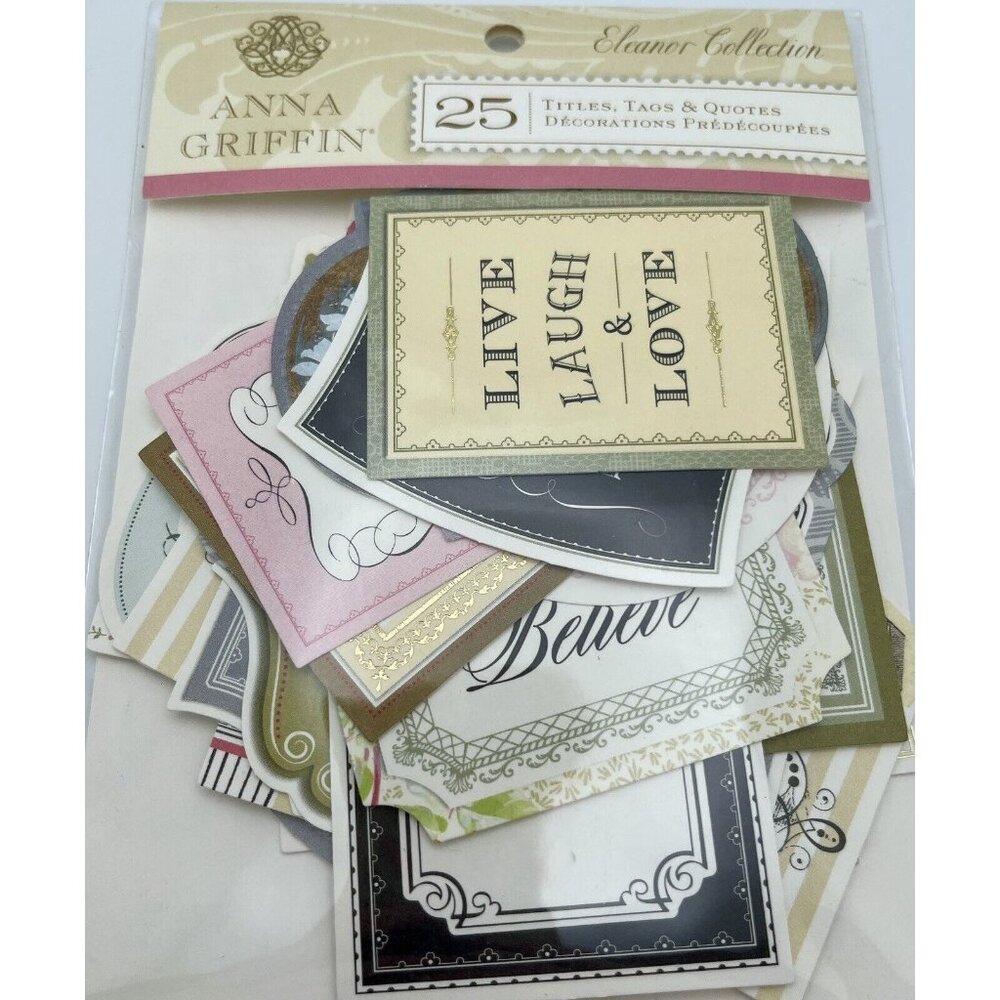 Anna Griffin Elenor Collection 3D Stickers Die Cuts Sentiments 3 pc Lot Retired - Picture 11 of 11